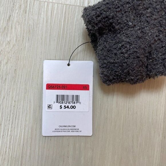 Calvin Klein CK One Long Sleeve Lounge Hoodie Womens XS Gray Plush - Picture 5 of 7